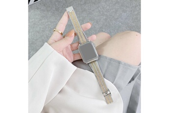 Accessoires bracelet et montre connectée Wewoo Bracelet de montre de remplacement en acier à double lignes pour apple watch series 6 & se & 5 & 4 40 mm / 3 & 2 & 1 38 mm (argent or)