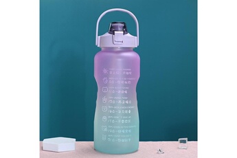 Gourde et poche à eau Wewoo Gobelet d'eau de sport de grande capacité de 2 litres, bouteille d'eau de paille portable à l'épreuve des chutes (dégradé vert violet)