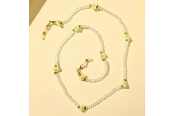 Création perle et bijou Wewoo 2 pcs masque perles anti-pertees chaîne suspendue perles de cristal de mode petite chaîne de lunettes de fleurs (fleurs blanches)