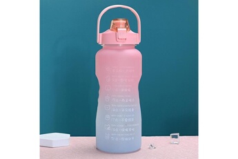 Gourde et poche à eau Wewoo Gobelet d'eau de sport à grande capacité de 1,5 l, bouteille d'eau de paille portable à l'épreuve des chutes (dégradé bleu rose)