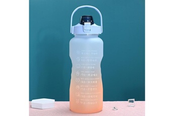 Gourde et poche à eau Wewoo Gobelet d'eau de sport de grande capacité de 2 litres, bouteille d'eau de paille portable à l'épreuve des chutes (dégradé bleu orange)