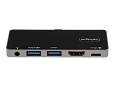 Adaptateur Multiport USB-C - USB-C vers 4K 60Hz HDMI 2.0 - Power Delivery Passthrough 100W - Hub USB 3.0 3 Ports - Audio - Mini Dock USB-C - Travel