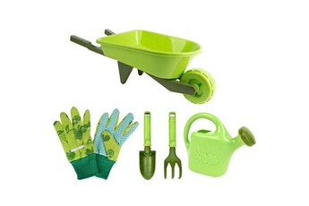 Autre jeux d'imitation Kids In The Garden Kit petit jardinier accessoires pour enfant en plastique gants + petits outils + arrosoir + brouette