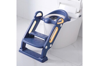 Pot bébé GENERIQUE Siège de toilette bébé, réducteur de toilettes pliable avec marche antidérapante , siège de wc pour toilettes en forme de o u v (bleu)