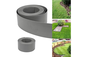 Coupe-bordure Einfeben Bordure de jardin bordure de pelouse flexible bordure de lit en plastique dur bordure de tonte jardinage 25m*14cm*2mm gris
