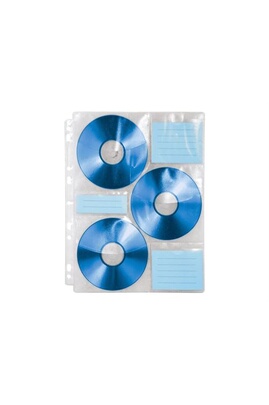 Rangement CD / DVD Hama CD-ROM Index Sleeves - Page du classeur à CD -  capacité : 6 CD - blanc transparent (pack de 10)