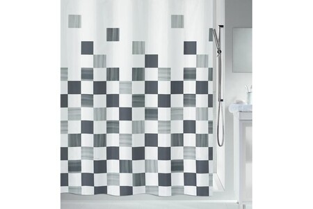 Rideau douche Spirella Spirella rideau de douche polyester part 180x200cm gris | Darty rideau spirella