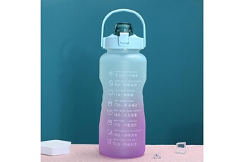 Gourde et poche à eau Wewoo Gobelet d'eau de sport de grande capacité de 2 litres, bouteille d'eau de paille portable à l'épreuve des chutes en plein air (dégradé bleu violet)