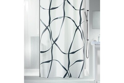 Rideau douche Spirella Spirella rideau de douche polyester ribbon 180x200cm gris pearl | Darty rideau spirella