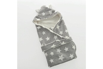 Drap bébé Wewoo Chaud corail polaire bébé sac de couchage nouveau-né confortable épaissir emmailloter gris