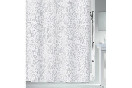 Rideau douche Spirella Spirella rideau de douche polyester creamy 180x200cm argent | Darty rideau spirella