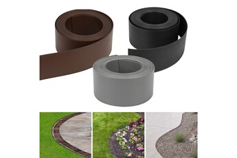 Coupe-bordure Einfeben Bordure de jardin bordure de pelouse flexible bordure de lit en plastique dur bordure de tonte jardinage 25m*12.5cm*2mm gris