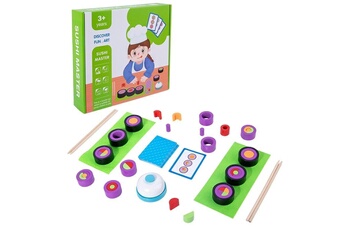 Autres jeux de construction Wewoo Blocs de construction zw bois forme géométrique bloc jeu enfants baguettes de formation jouets (sushi master)