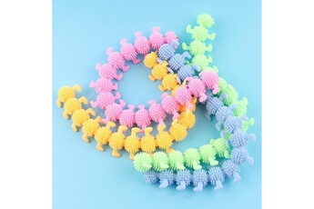 Autre jeux éducatifs et électroniques Wewoo 12 pcs enfants caoutchouc souple 16-section caterpillar stretch décompression jouet (jaune)