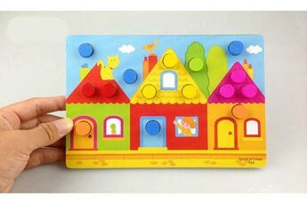 Autres jeux de construction Wewoo Jeu construction diy color cognition board jouets éducatifs enfants jouet en bois puzzle apprentissage précoce de correspondance des couleurs (d)