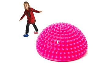 Autre jeu de plein air Wewoo Hémisphère équilibre pas à durian épi boule de massage intégration sensorielle des jeux extérieur en plein air jouets pour enfants rose rouge
