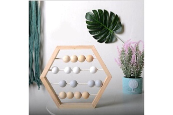 Autre jeux éducatifs et électroniques Wewoo Abacus en bois naturel perles artisanat bébé apprentissage éducatif jouets éducatifs décor de chambre de blanc gris