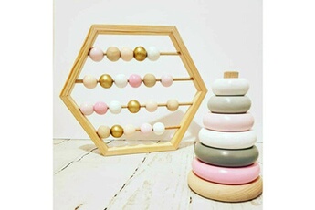 Autre jeux éducatifs et électroniques Wewoo Abacus en bois naturel perles artisanat bébé apprentissage éducatif jouets éducatifs décor de chambre de macaron