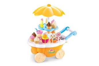 Autres jeux de construction Wewoo Simulation petits chariots fille mini panier de bonbons glacier shop enfants jouets avec musique et lumière jaune