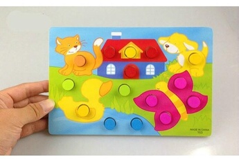 Autres jeux de construction Wewoo Jeu construction diy color cognition board jouets éducatifs enfants jouet en bois puzzle apprentissage précoce de correspondance des couleurs (a)