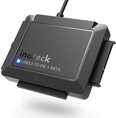 Adaptateur USB 3.0 vers IDE/SATA, Convertisseur pour 2.5/ 3.5 HDD/SSD Disque Dur, Un Secteur d'Alimentation 12V/2A et Un câble USB 3.0 Inclus
