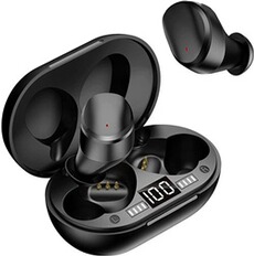Ecouteurs Ysilla Écouteurs Bluetooth sans Fil, IPX7 Imperméables , Mini-boîtier de Chargement d'affichage Numérique LCD Portable, Annulation du Bruit