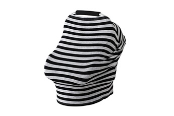 Accessoires poussettes Wewoo Housse multifonctionnelle de coussin de siège de sécurité de serviette d'allaitement en coton (rayures grises noires)