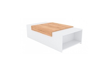 Commode bébé Homestyle4u Table basse chêne blanc moderne 110 x 31,6 x 60,3 cm