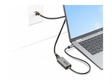 Adaptateur USB-C vers Ethernet, USB 3.0 vers RJ45/Câble 30cm - Adaptateur réseau - USB-C - Gigabit Ethernet x 1 - gris
