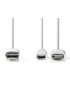 Nedis - Câble Lightning - USB mâle pour Micro-USB de type B, Lightning mâle - 1 m - blanc - rond photo 2