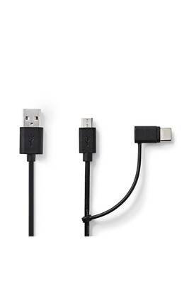 Cables USB Nedis Valueline - Kit de câble USB - USB 2.0 - 1 m - noir
