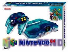 Console rétrogaming Nintendo 64 bleue + Mario