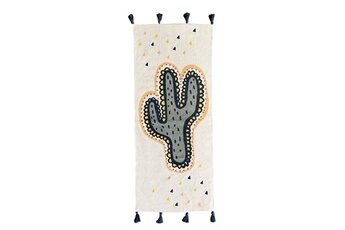 Tapis pour enfant Future Home Tapis imprimé coton blanc cactus 50x120cm lalama
