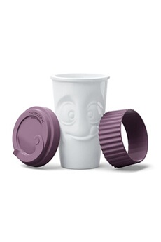 tasse et mugs tassen mug de transport en porcelaine avec bague en silicone wineberry - 400ml - fabriqué en allemagne