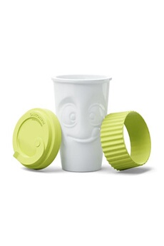 tasse et mugs tassen mug de transport en porcelaine avec bague en silicone lime - 400ml - fabriqué en allemagne