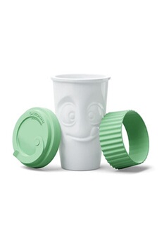 tasse et mugs tassen mug de transport en porcelaine avec bague en silicone mint - 400ml - fabriqué en allemagne