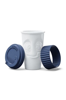 tasse et mugs tassen mug de transport en porcelaine avec bague en silicone navy - 400ml - fabriqué en allemagne