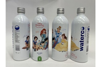 Gourde et poche à eau Waterco Pack de 24 gourdes pré-remplies d'eau de source disney princess aluminium 500ml