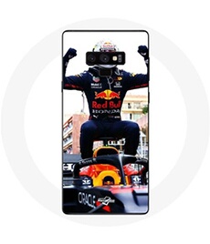 Coque pour Samsung Galaxy Note 9 Formule 1 Max Verstappen Pilote automobile F1 noir rouge et jaune