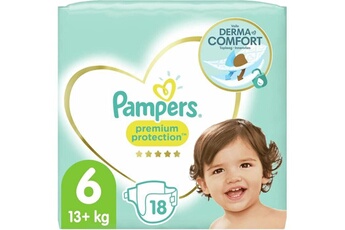 Pampers Couche bébé premium protection taille 6 - 18 couches