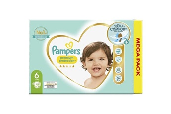 Pampers Couche bébé premium protection taille 6 - 72 couches