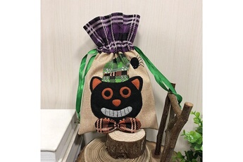 Accessoire de déguisement Wewoo Black cat pattern halloween décorations creative cartoon bonbons cadeaux enfants sac fourre-tout cordon