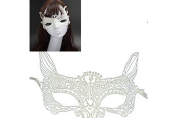 Accessoires de déguisement Wewoo Masque blanc halloween masquerade party dance sexy lady dentelle chat roi