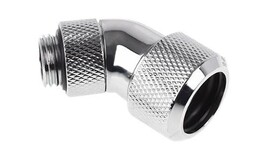AlphaCool Eiszapfen Adaptateur Double Angled 45° Rotatif Chrome - Raccord G1/4 Parfait Pour Watercooling