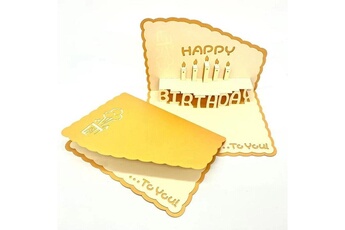 Article et décoration de fête Wewoo 3 pcs 3d paper carving hollow carte de voeux souhaits d'anniversaire carte de remerciement (orange)