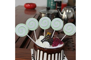Article et décoration de fête Wewoo Décorations de fête paquet de 2 sucettes insert de gâteau décoration de table de crème glacée dessert vert