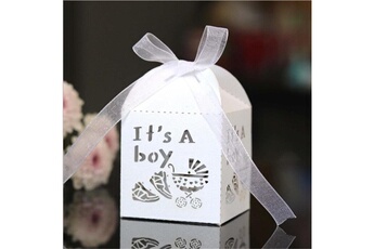 Article et décoration de fête Wewoo 100 pcs baby shower party candy box boîte de cadeau de mariagetaille 5 x 5 x 8cm blanc