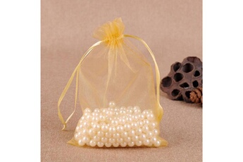 Article et décoration de fête Wewoo 100 pcs gift bags bijoux organza sac de mariage anniversaire fête pochettes dessinstaille du cadeau 13x18cm or
