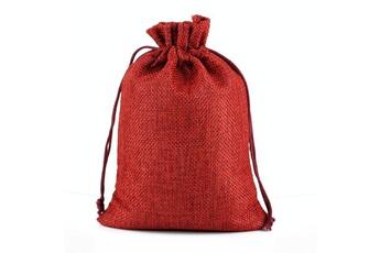 Article et décoration de fête Wewoo 50 pcs multi taille lin jute cordon cadeau sacs mariage faveurs de fête d'anniversaire de sacstaille 17x23cm rouge