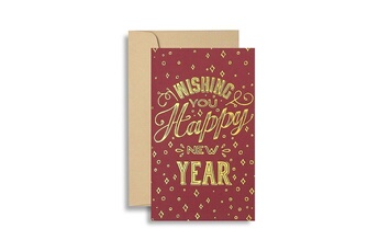 Article et décoration de fête Wewoo Carte de bronzage rouge haut de gamme 10 pcs carte de bénédiction du nouvel an (je vous souhaite un heureux)